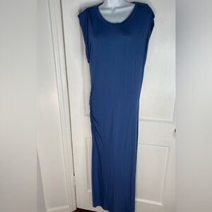 H by Bordeaux Nordstrom NWT Heather L Roll Sleeve Maxi Dress in Harbour Blue